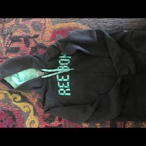 Grey and teal Reebok zip up sweatshirt